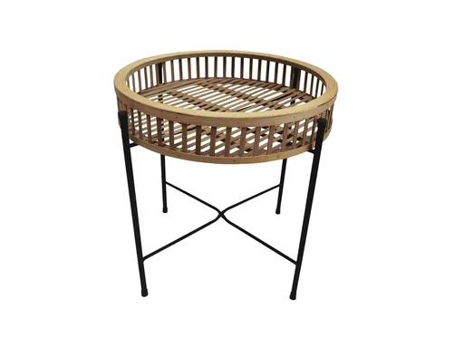 "Round metal side table image"
