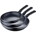 Cheffinger 3-piece pan set - marble coating - black