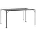 Pavilion with slatted roof 4 x 3 m with hand crank Adjustable roof Weatherproof Aluminium Grey