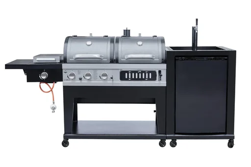 "Grill combiné 3 en 1 avec refroidisseur à bière et système de tirage image"