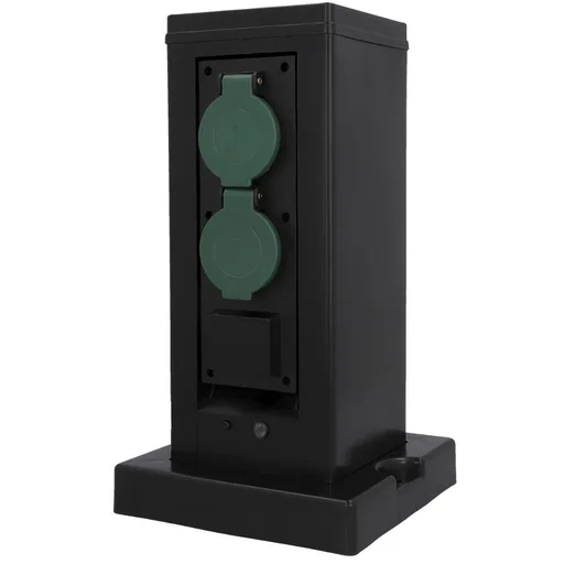 "WIFI garden column with 4 sockets, color black image"