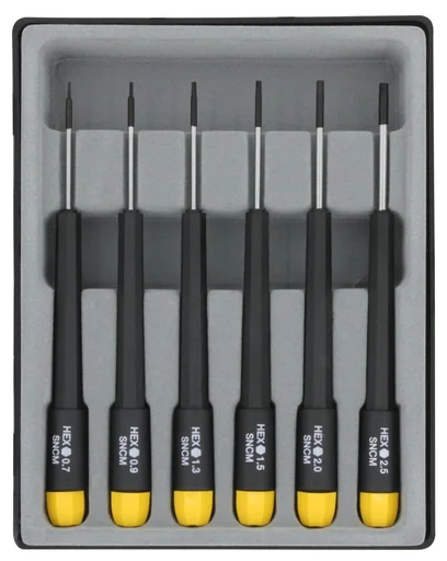 "Hexagon screwdriver set 6-piece for precision mechanics and crafts image"