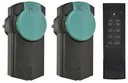 Set of 2 wireless sockets for outdoor use with remote control