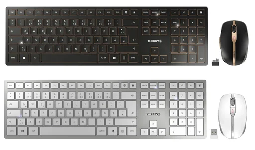 "Wireless keyboard and mouse set DW 9000 SLIM silver/white image"