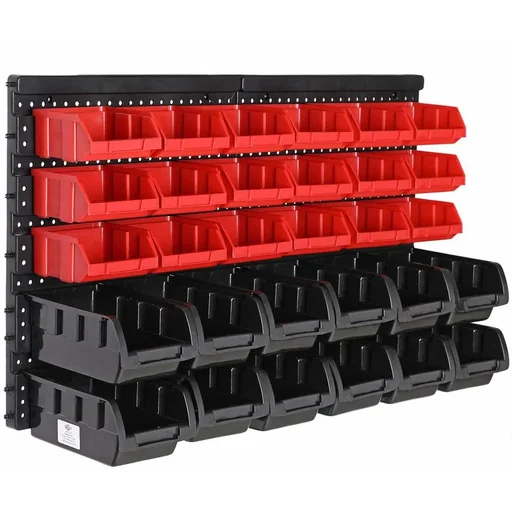 "Tool wall with stacking boxes 32 pieces - 2 wall panels 32x38x2 cm image"