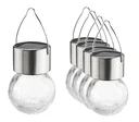 Solar hanging lights with crackle glass, set of 5