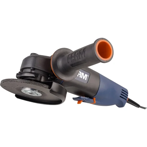 "AGM1060S Angle Grinder 750W - 115mm - Paddle Switch - Spindle Lock - Soft Grip and Side Handle - Incl. Accessories image"