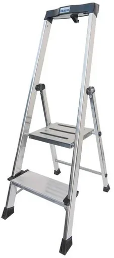 "Safepro stepladder (aluminium) with 2 steps and safety bar image"