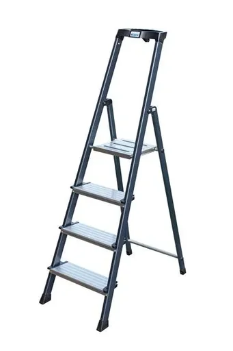 "Anodized aluminum comfort stepladder with 5 steps image"