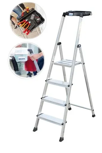 "Secury stepladder with 5 steps and storage image"