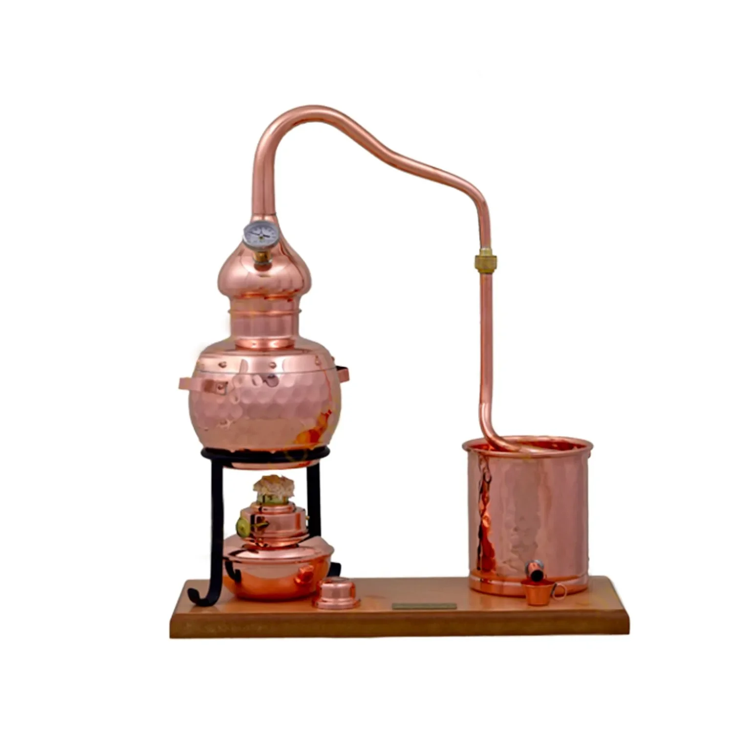 "Alambic, Distillateur, Appareil distillation - Premium, avec brûleur à alcool et thermomètre, 0,7 litres image"