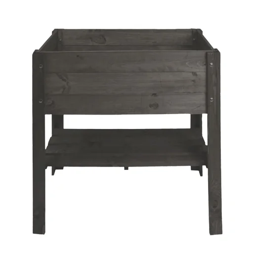 "Raised bed with wooden shelf - anthracite image"