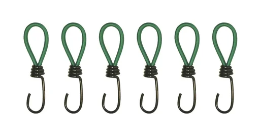 "Rubber tensioners for cargo nets, tarpaulins and luggage securing, 18 pieces image"