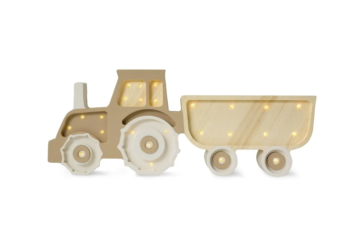 "Little Lights Veilleuse pour enfants, Lampe tracteur – 100% pin naturel, couleur: café-crème image"