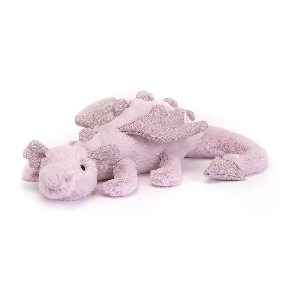 "Jellycat Peluche - Lavender Dragon, Taille: Petit - H8 X L30 CM image"