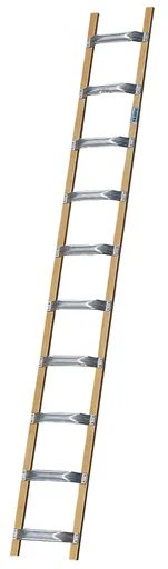 "Roof ladder, 14 rungs, aluminum/wood - width 37 cm, length 395 cm image"