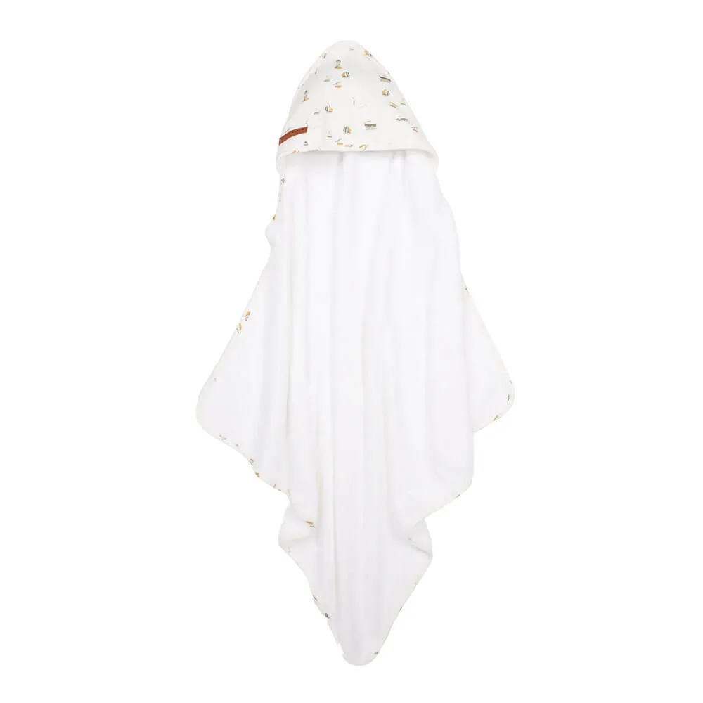 Little Dutch Serviette à capuche "Sailors Bay" blanc