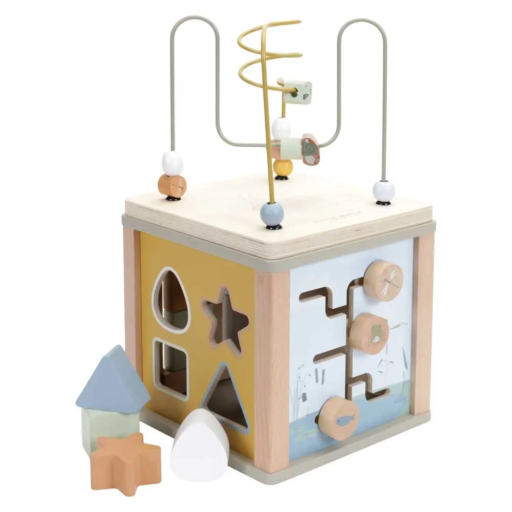 "Cube de motricité, cube d'activité, cube d'activité enfant bébé - Little Dutch, Little Goose, bois, olive image"