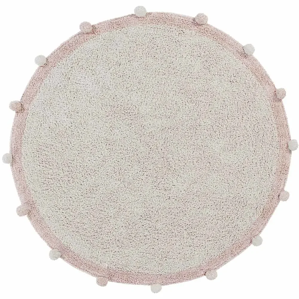Lorena Canals tapis lavable "Bubbly Natural" rose rond