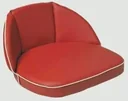 Tractor and tractor seat cushion, 25 cm back, strap, red