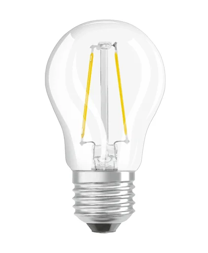 "LED STAR FILAMENT drop lamp with 2.5 watts, E27, cool white, clear image"
