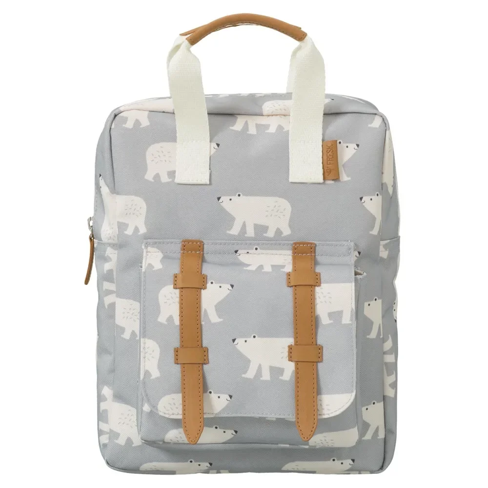"Fresk sac à dos enfant ours polaire bleu gris image"