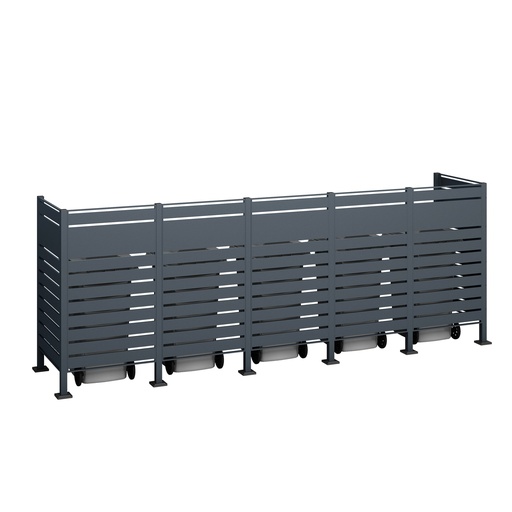 "Westmann Habillage de poubelles Planum 5 unités 150 cm anthracite (5× 240 L) image"