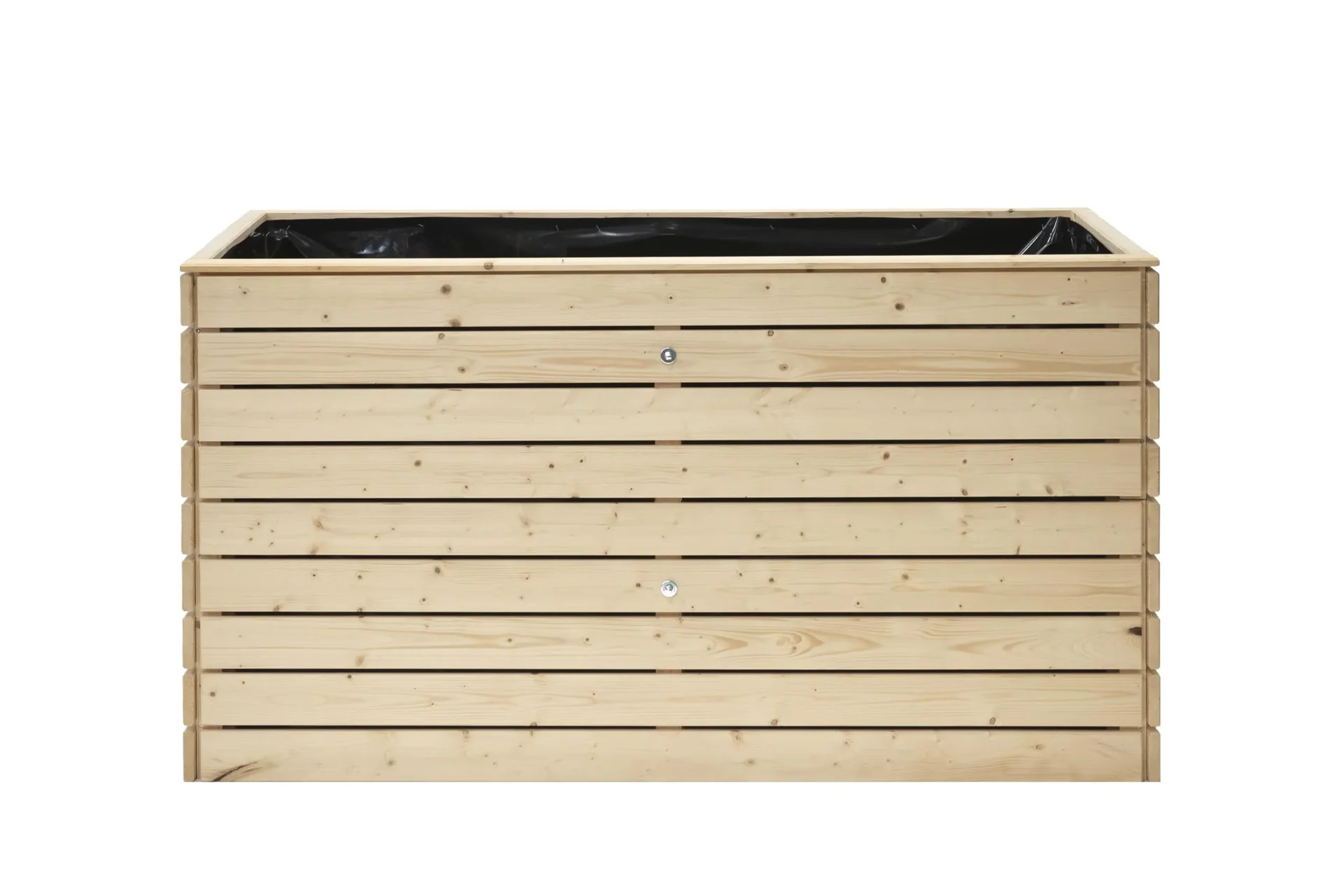 "Carré potager surélevé Asket XL, 160×70×90 cm, Naturel – Bois d'épicéa, ergonomique image"