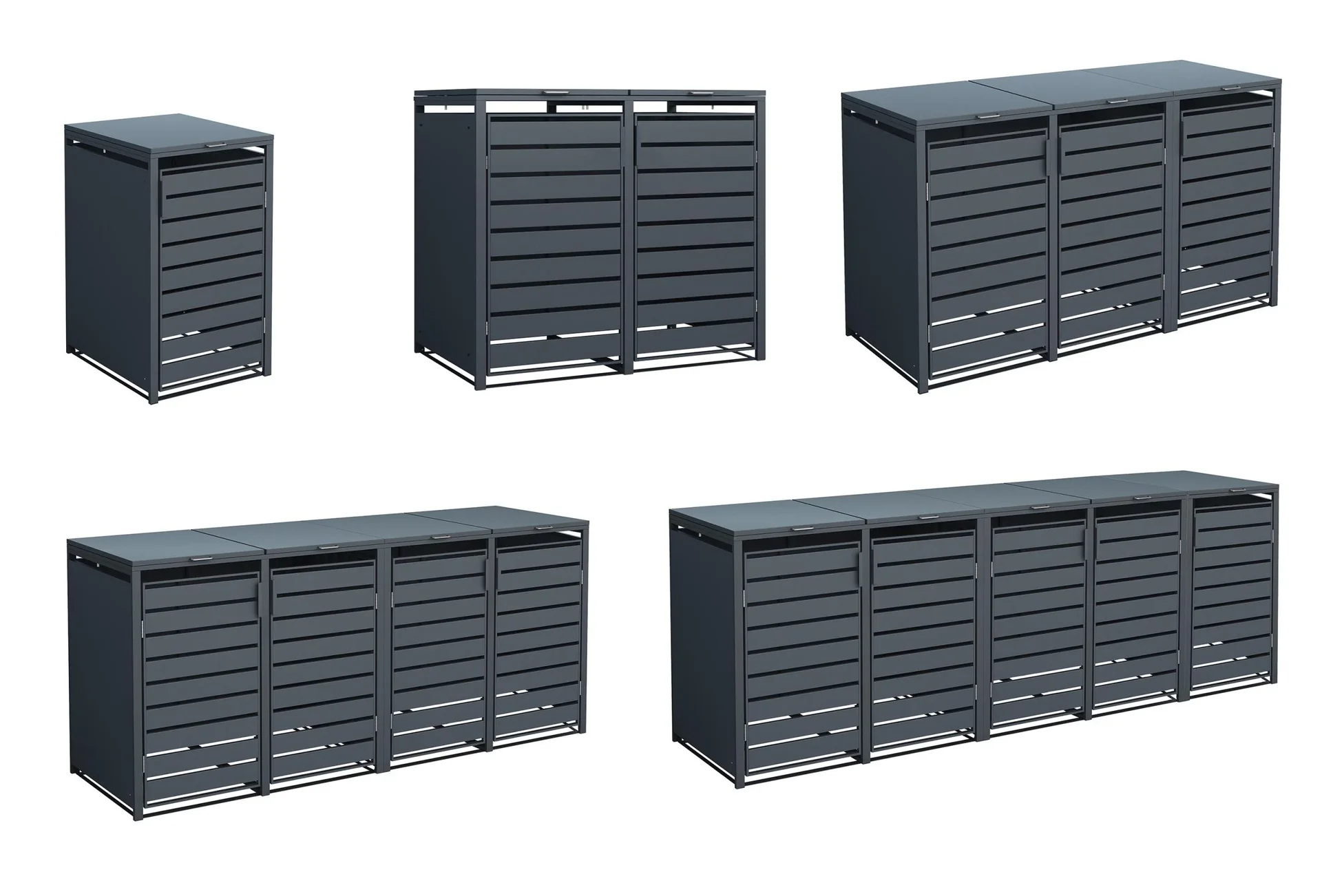 "Westmann Abri poubelles 5 compartiments avec couvercle, anthracite image"