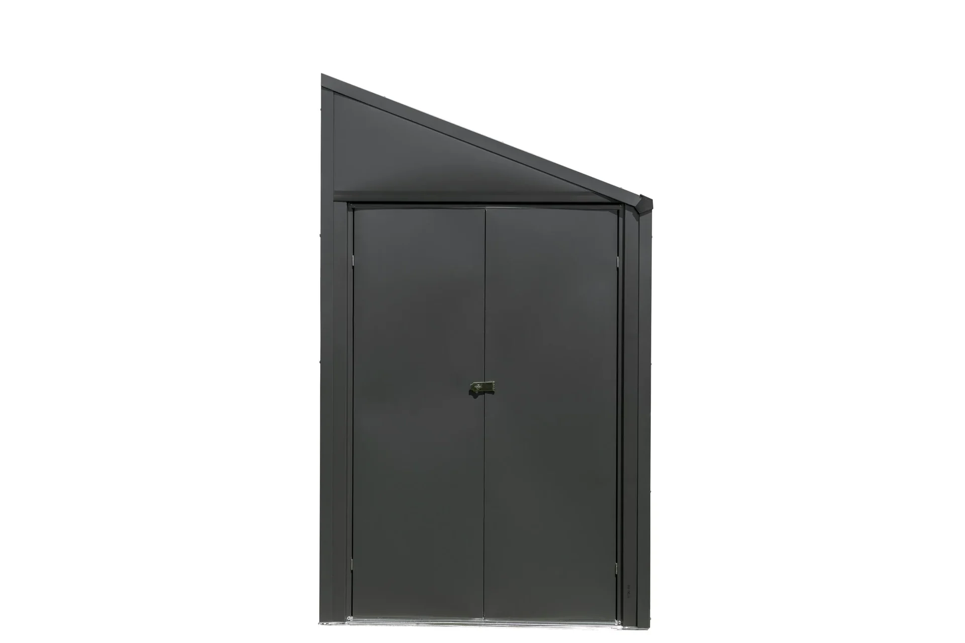 Abri de jardin adossé 47 203×124×208 cm Gris – Toit monopente & double porte, acier galvanisé