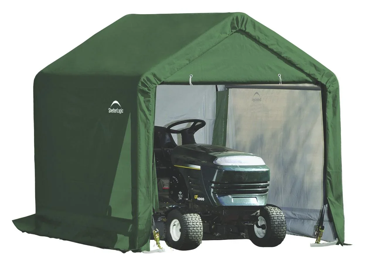 "Abri de jardin en film / Garage tente 1,8 × 1,8 m vert – bâche PE résistante aux intempéries, 3,24 m² image"