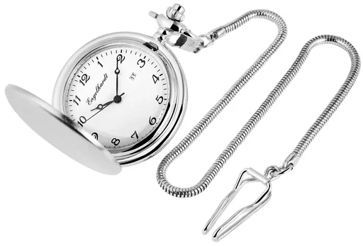 "Pocket watch with quartz movement, in a beautiful metal gift box image"