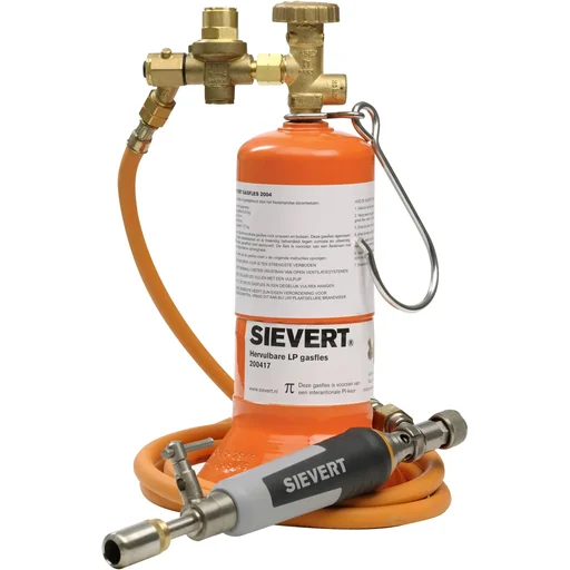 "Bottle soldering set, hose, handle, burner image"
