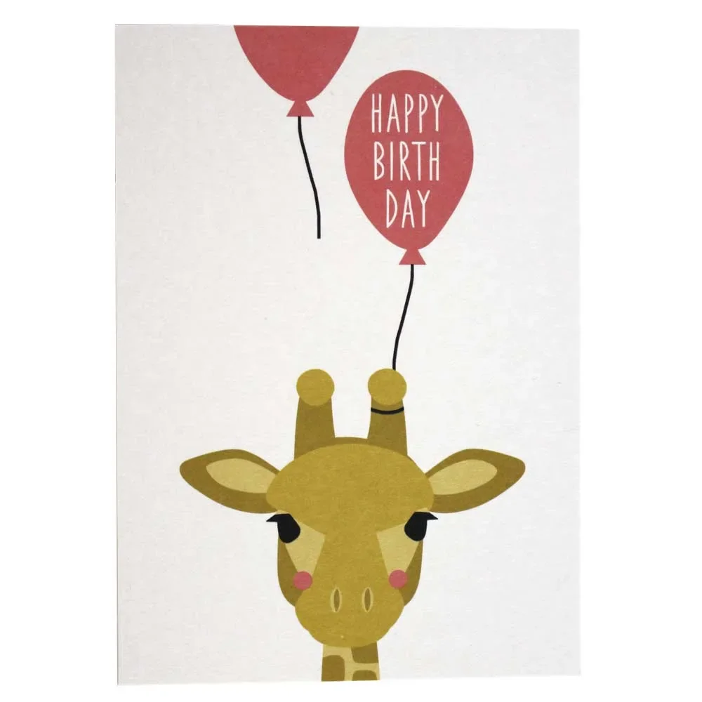 "Ava & Yves Carte postale anniversaire girafe image"