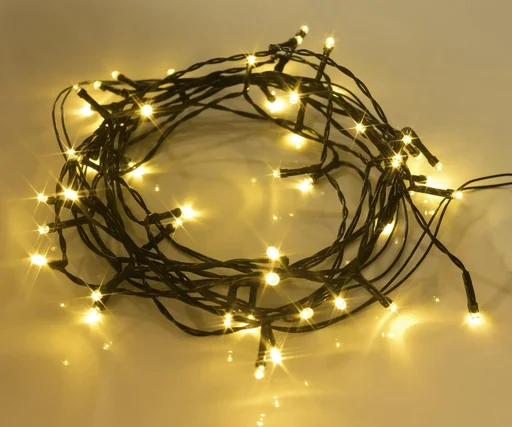 "Guirlande lumineuse LED avec 48 LED blanc chaud, 3,6 m, IP44, à piles (Piles non incluses) image"