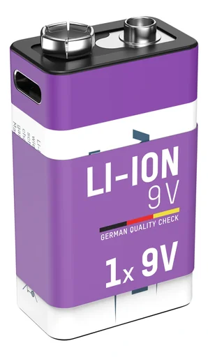 "Batterie lithium-ion 9V E-Block USB-C 1 pièce, arrêt de sécurité image"
