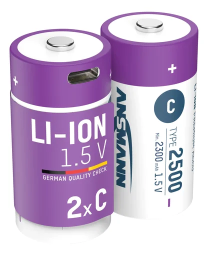 "Accus lithium-ion Baby (C) USB-C – 2 pièces, arrêt de sécurité image"