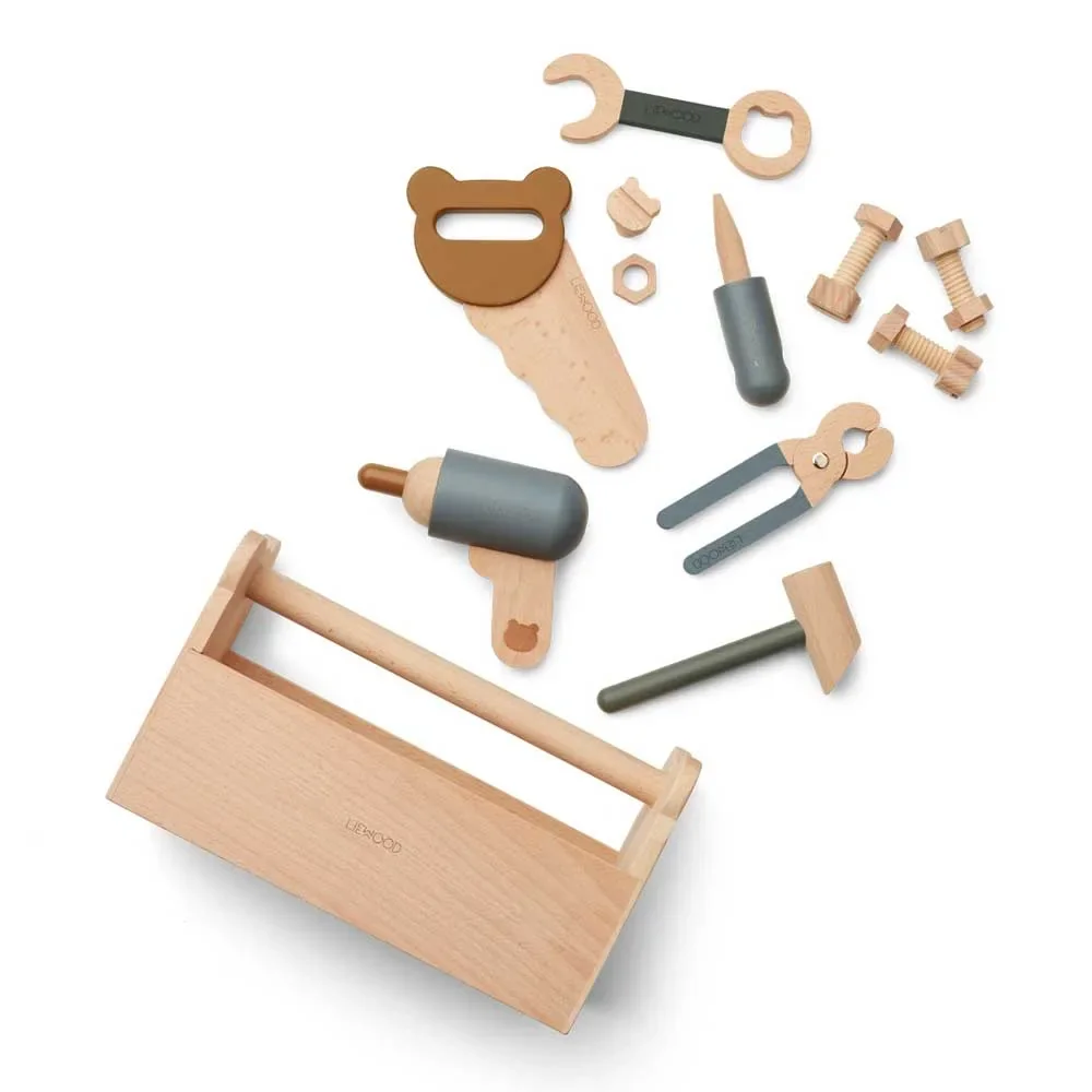 "Liewood "Luigi" Jouet boîte à outils bois bleu Multi Mix image"