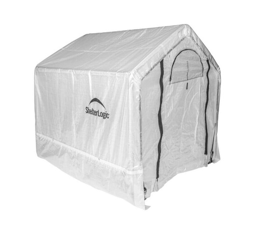 "Serre 3,24 m² blanche, 180×180 cm – serre compacte en film avec porte enroulable, résistante aux intempéries image"