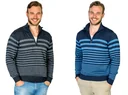 Sweater, color gray with block stripes, size XL