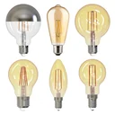 LED retro decorative candle lamp gold with 1.5 watts, E14, 2000 Kelvin