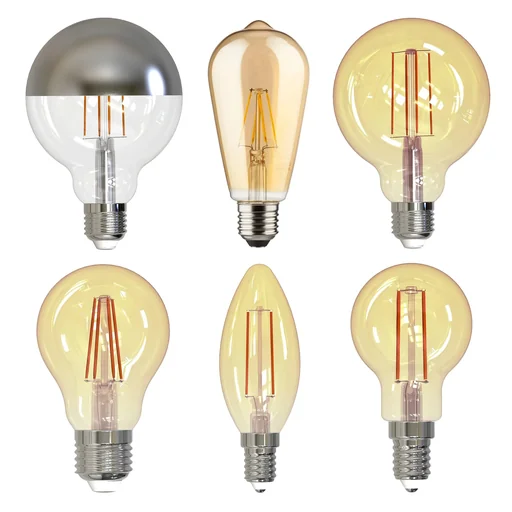 "LED retro decorative candle lamp gold with 1.5 watts, E14, 2000 Kelvin image"