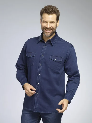 "Denim shirt, color denim blue, size L image"