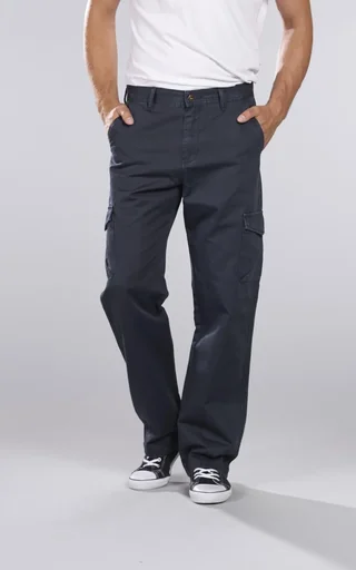 "Cargo pants made of cotton twill, color blue/grey, size 52 image"