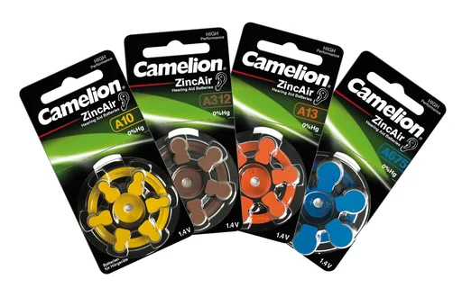 "Zinc-air hearing aid battery A10, yellow - 6 pieces image"