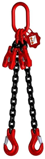 "2-strand chain GK8, with clevis hook and shortening 8 mm, 4 m long image"