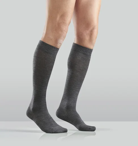 "Support knee socks made of virgin wool, 2 pairs, size 41-43, wool grey image"