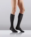 Travel support stockings, microfiber, pack of 2, size L (41-43), black
