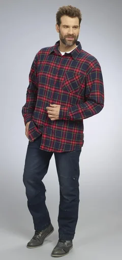 "Flannel shirt, 90cm long, color red/navy checked, size 49/50 image"