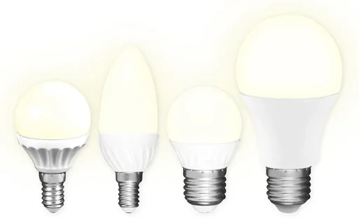 "Set of 3 LED bulbs - 5.5 watts, E27, incandescent lamp shape, warm white, 470 lm image"
